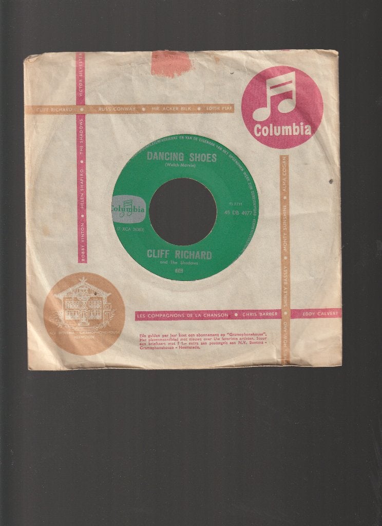 CLIFF  RICHARD  --  DANCING  SHOES  //  ROCK  'N'  ROLL, Cd's en Dvd's, Vinyl Singles, Verzenden, Originele persing, 7 inch, Zo goed als nieuw