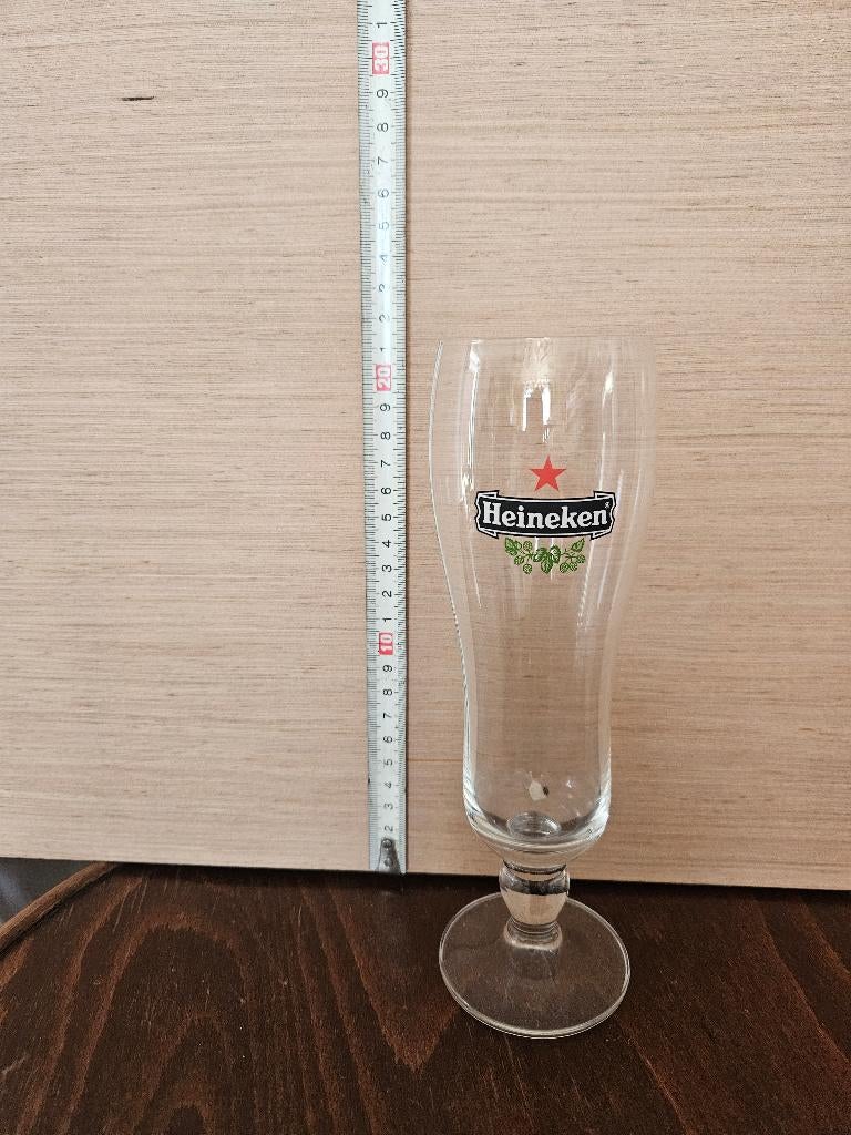 Heineken sierglas op voet, diverse, Ophalen, Gebruikt, Glas of Glazen, Heineken