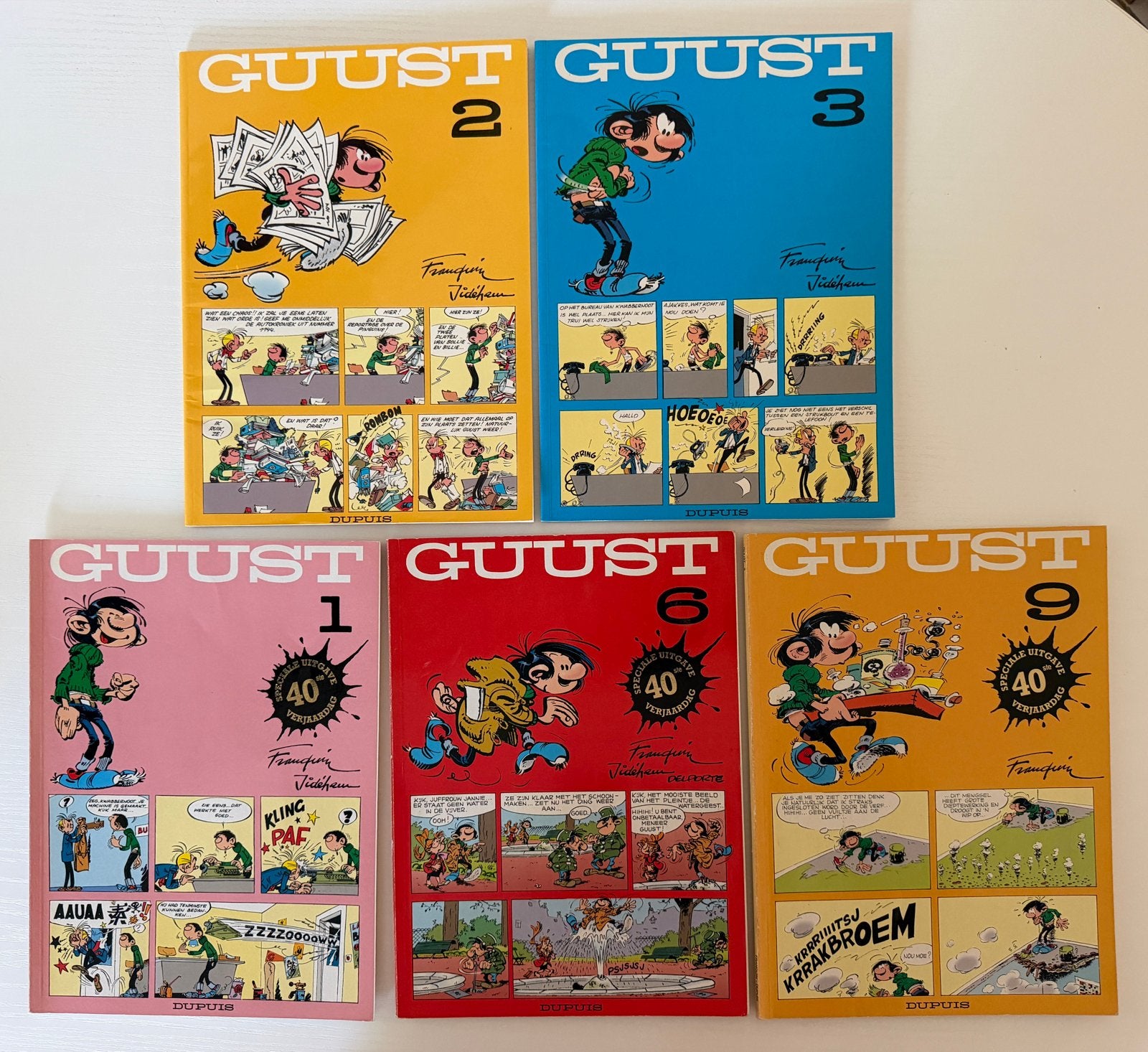 5x Guust Flater stripboeken - Goede staat tot quasi nieuw, Boeken, Stripboeken, Meerdere stripboeken, Ophalen of Verzenden, Zo goed als nieuw