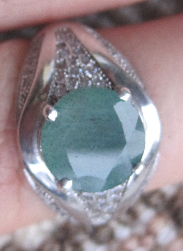 Smaragd 2,5 krt %100 natuurlijk mooie design zilver ring, Sieraden, Tassen en Uiterlijk, Ringen, Ophalen, Met edelsteen, Dame