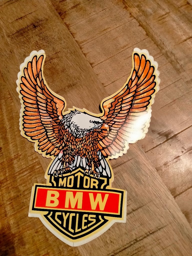 BMW Motor cycles biker vintage GROTE sticker adelaar logo, Ophalen of Verzenden, Zo goed als nieuw, Overige typen