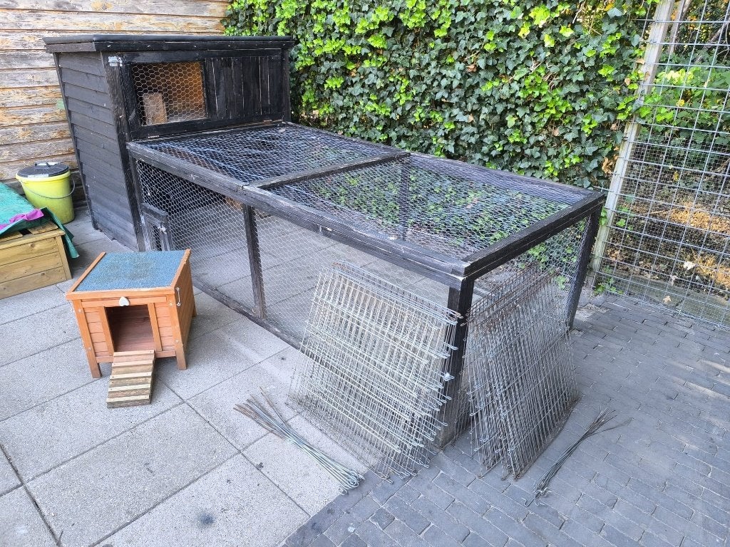 Konijnen hok / kippen hok met vele accesoires, Ophalen, 90 cm of meer, Konijn, Hok