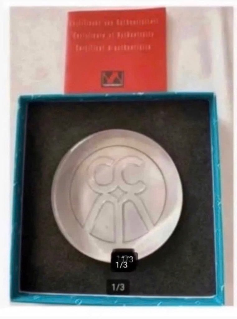 Press papier 8 cm certificaat Object Royal Leerdam Crystal, Ophalen of Verzenden