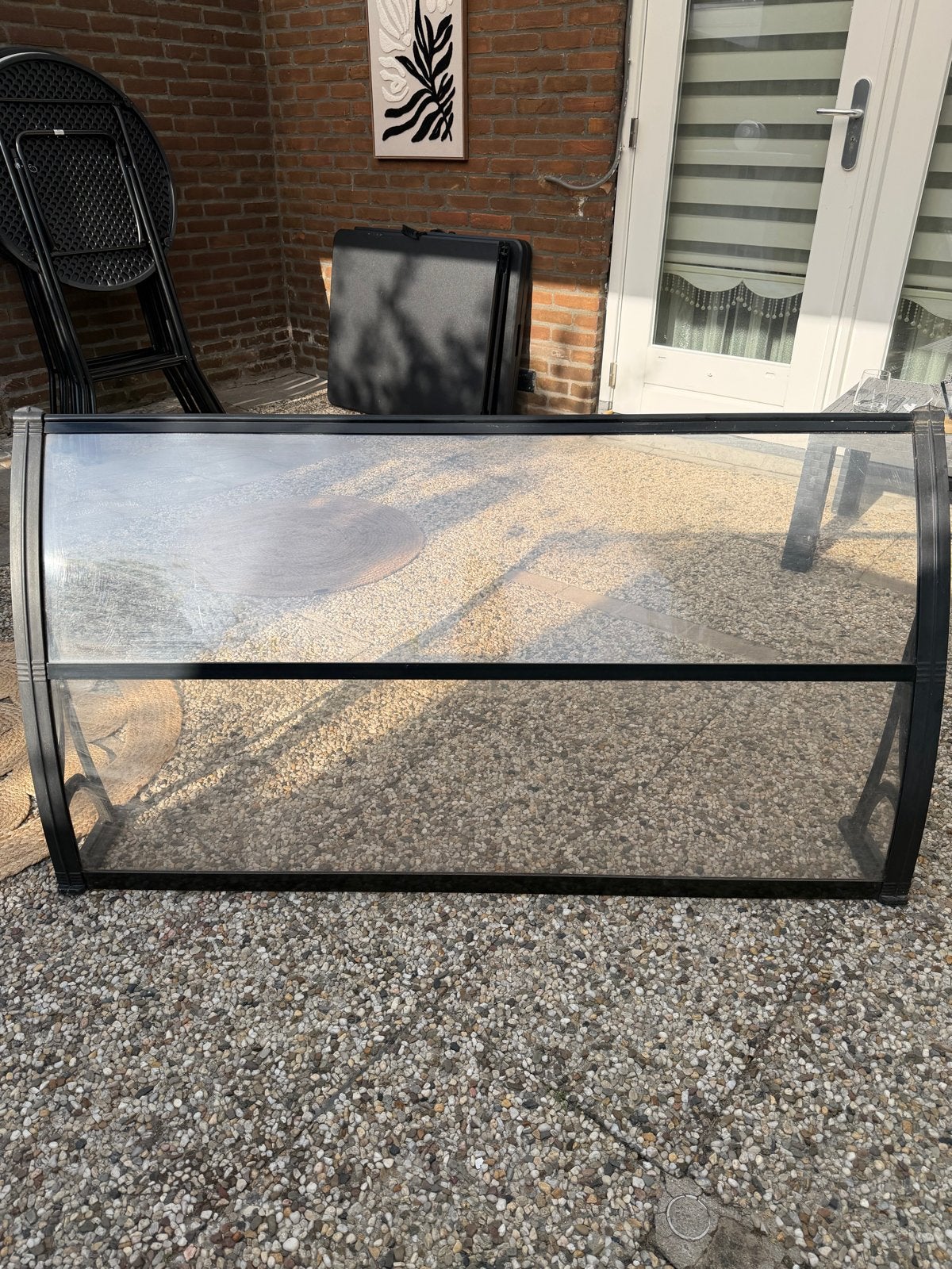 Nieuwe Deur Luifel / Afdak - Zwart met Transparant, Kunststof, Overige typen, Minder dan 200 cm, Nieuw