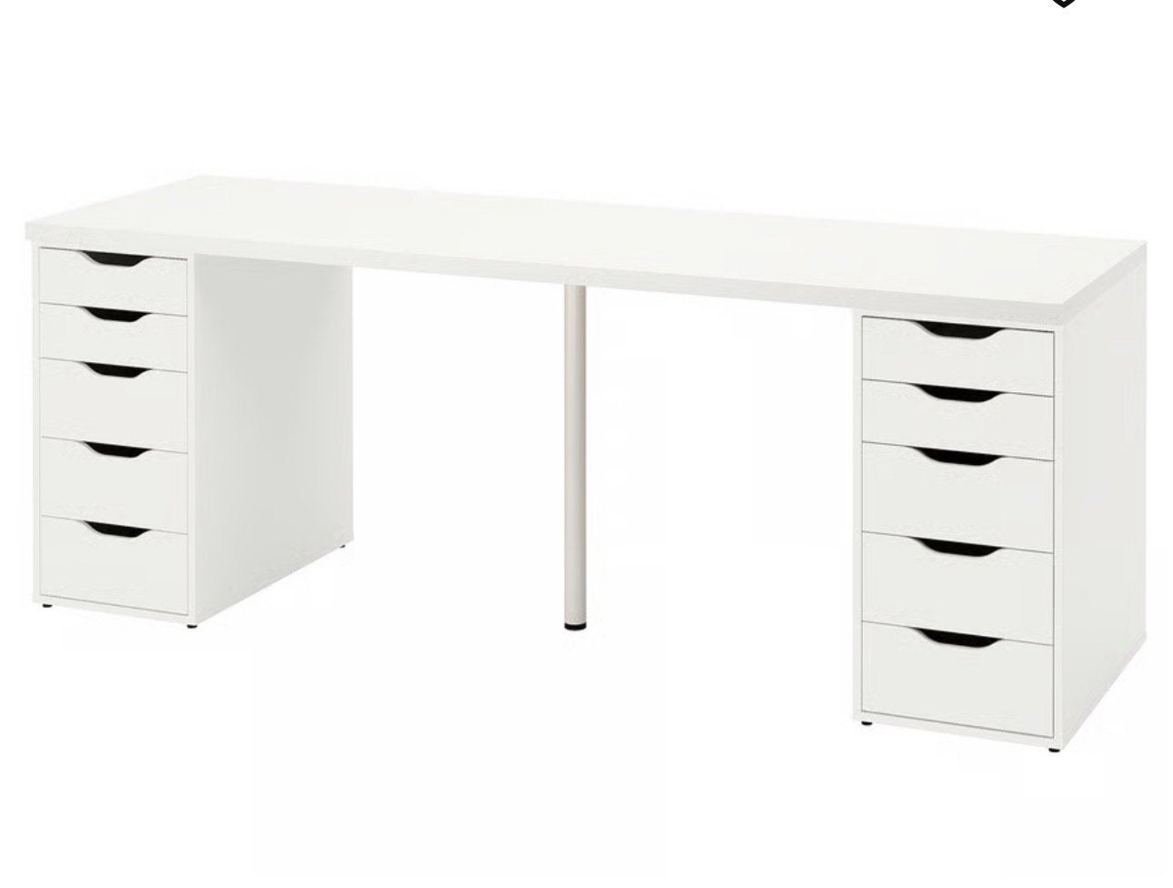 Make-up kast IKEA Linnmon / Alex Bureau - Wit, 200x60 cm, Huis en Inrichting, Ophalen, Met lades, Spaanplaat of MDF, Zo goed als nieuw