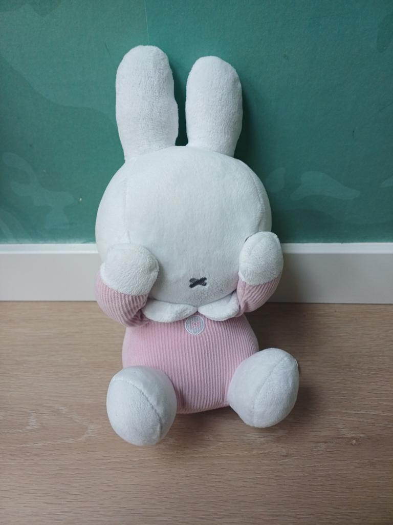Nijntje kiekeboe knuffel - Roze ribstof., Overige merken, Konijn, Nijntje, Ophalen of Verzenden