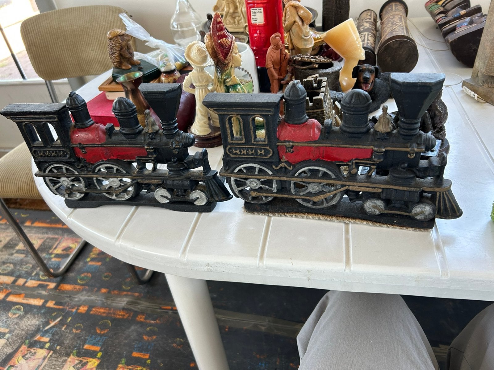 Vintage gietijzeren boekensteunen – stoomtrein / locomotief, Ophalen of Verzenden, Zo goed als nieuw