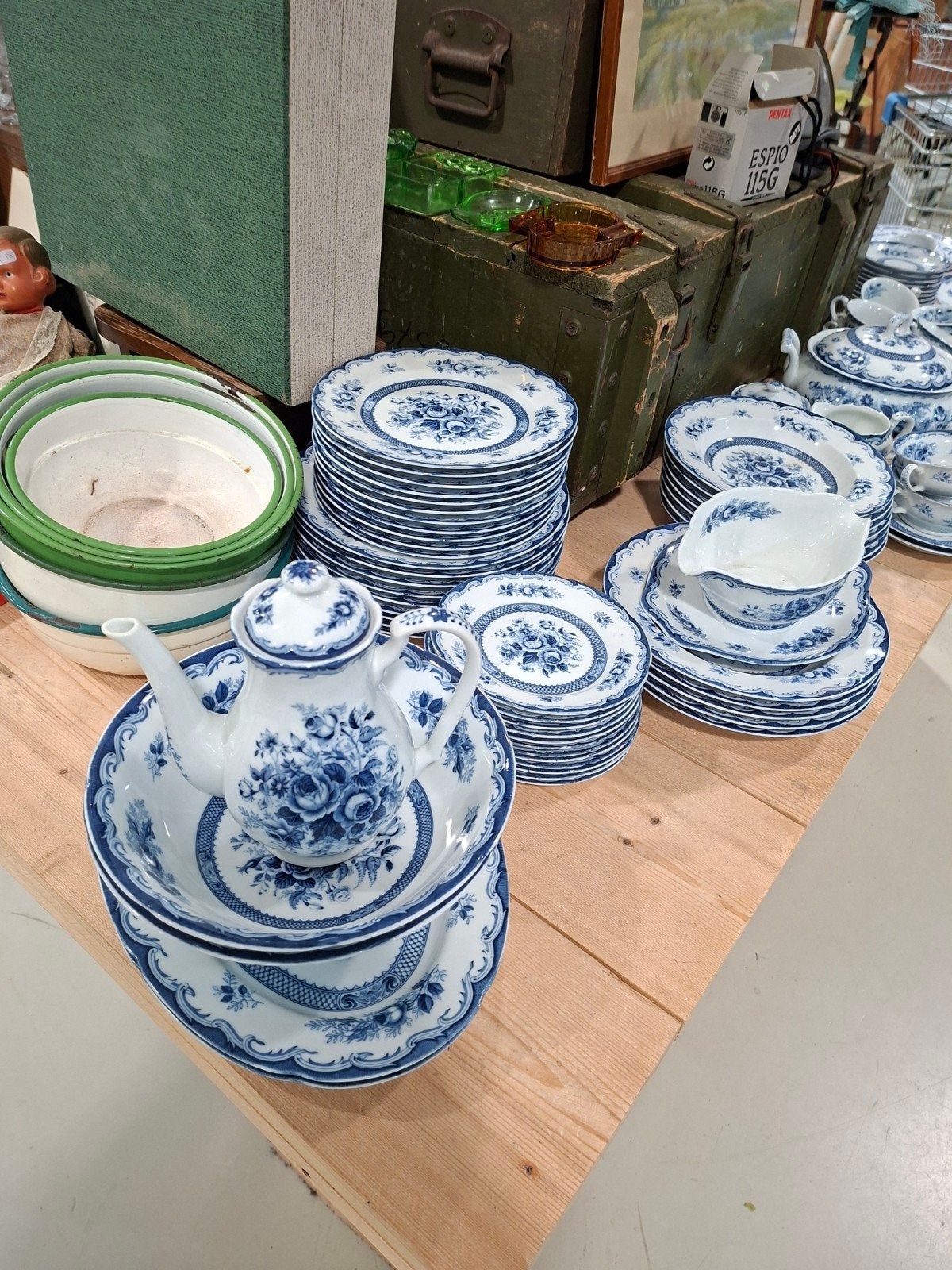 Uitgebreid Blue Rose Fine China servies, Japan, Ophalen of Verzenden