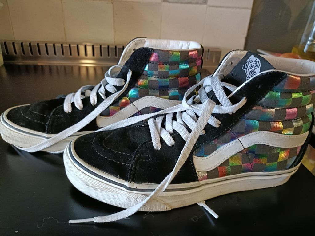 Vans SK8-Hi checkerboard mt 38, Kleding | Dames, Schoenen, Ophalen of Verzenden, Zwart, Sneakers of Gympen