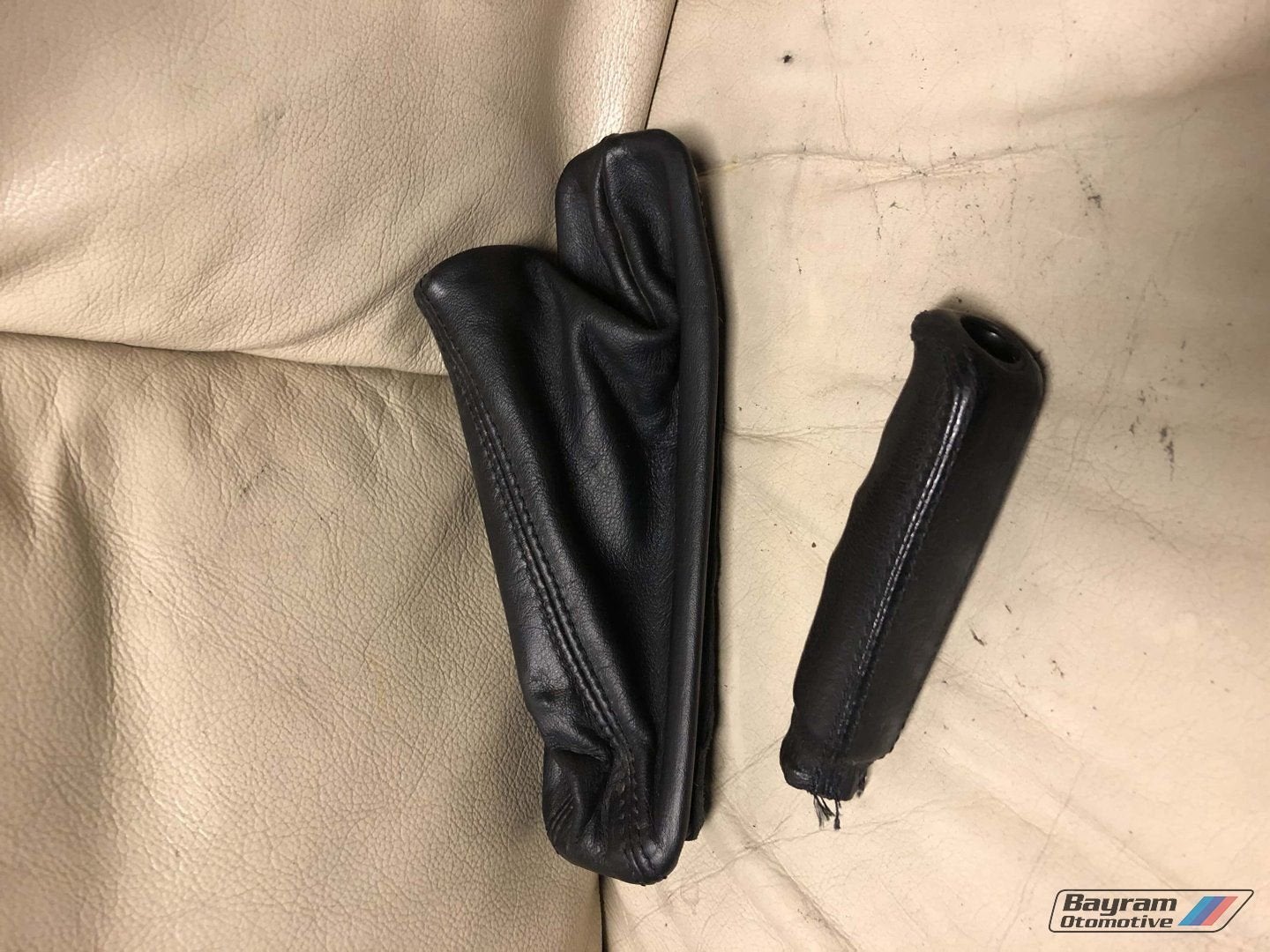 Bmw E36 M3 zwart lederen handremhoes en pook coupe 3-serie, Auto-onderdelen, Interieur en Bekleding, Gebruikt, -, -, Ophalen of Verzenden