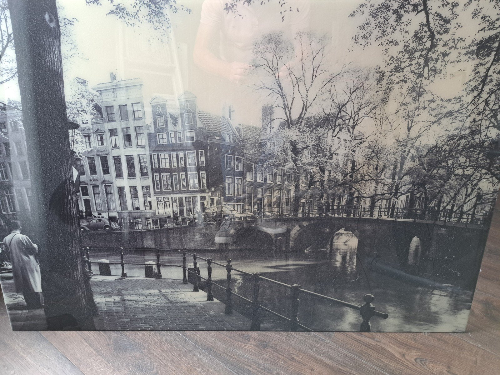 EXPOOZE Liquid Gloss Amsterdam Grachtenpand Schilderij, Ophalen, Gebruikt, Oorspronkelijke maker, 125 cm of meer