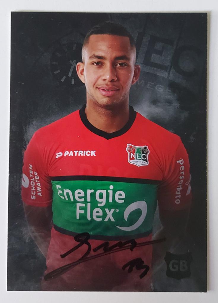 NEC Nijmegen spelerskaart Gregor Breinburg (gesigneerd), Verzenden, Zo goed als nieuw, Overige binnenlandse clubs, Spelerskaart