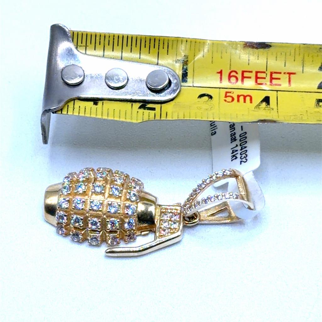 Gouden Granaat Hanger 14kt met Zirkonia - Nieuw, Www.bredajuwelier.nl, Nieuw, Ophalen of Verzenden, Kruis of Symbool