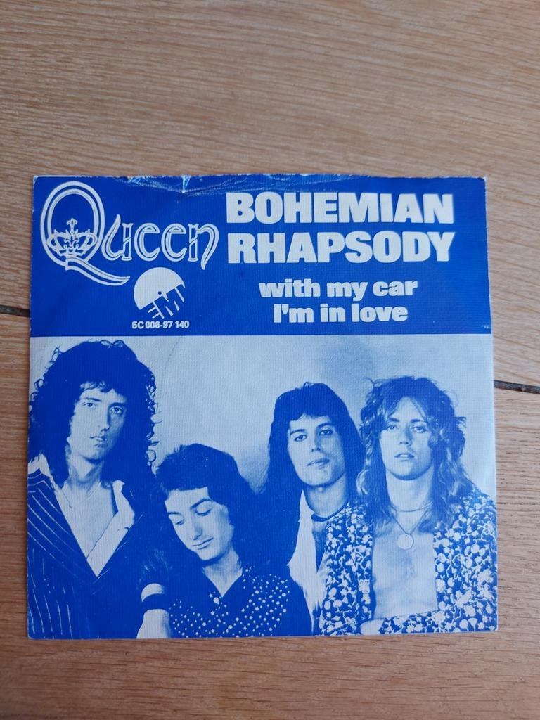 Vinyl single queen bohemian rhapsody with my car im in love, Cd's en Dvd's, Vinyl Singles, Ophalen of Verzenden, Gebruikt, Pop