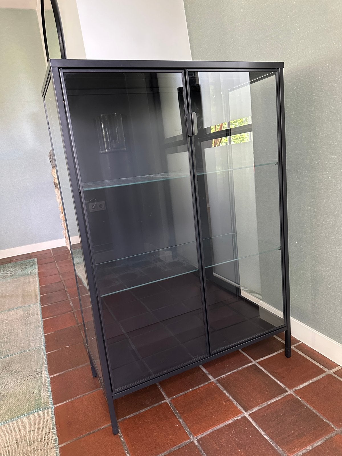 RUDSTA Vitrinekast, antraciet, 80x37x120 cm, Huis en Inrichting, Kasten | Vitrinekasten, Ophalen, Gebruikt, 100 tot 150 cm, 50 tot 100 cm