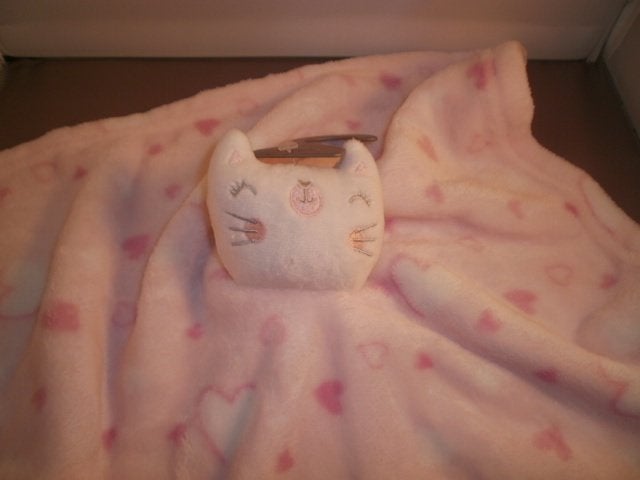 primark early days knuffeldoek kat/poes roze met hartjes op, Nieuw, Ophalen of Verzenden, Wasbaar, Primark
