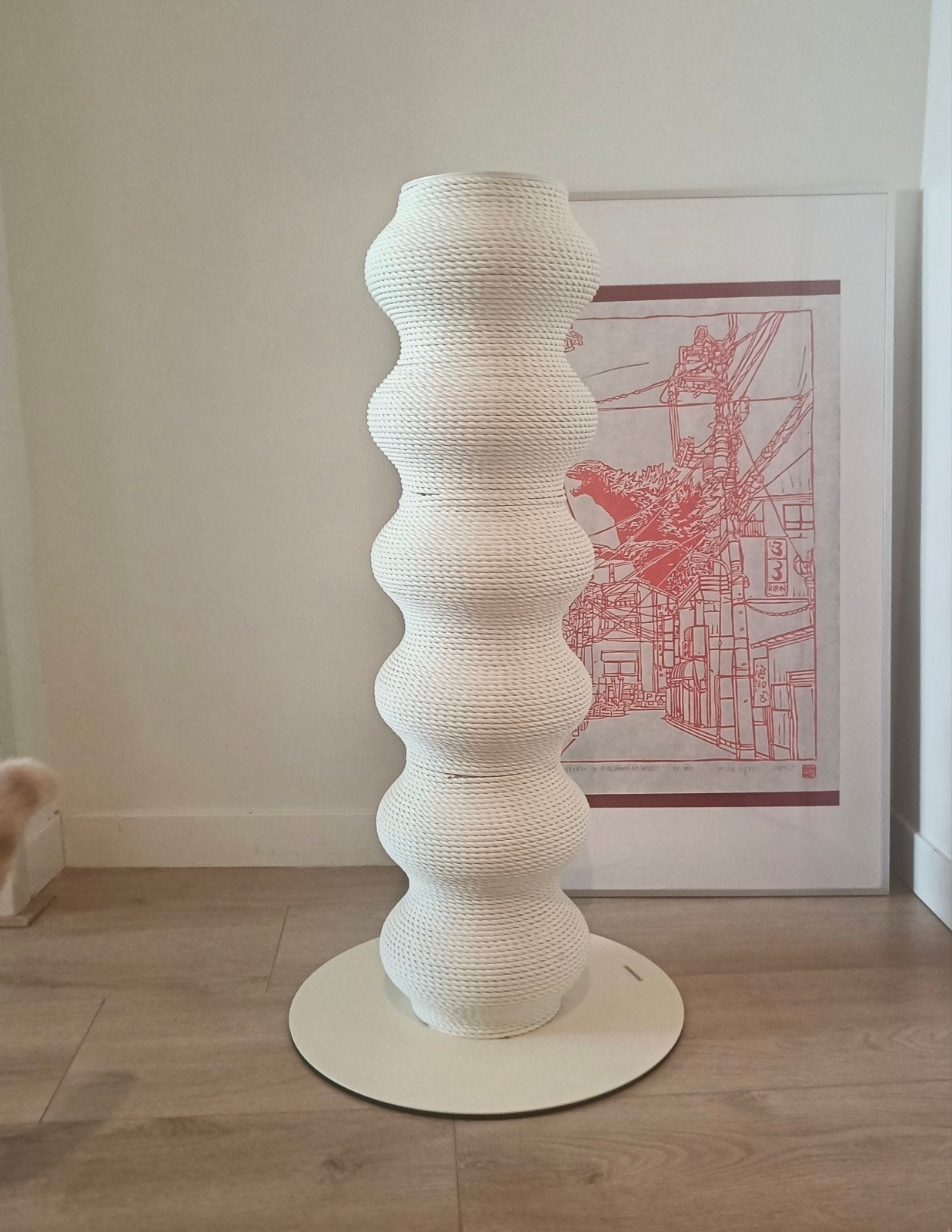 PEWOS Coral Krabpaal Minimalist Wavy Scratching Post Wit, Ophalen, Krabpaal