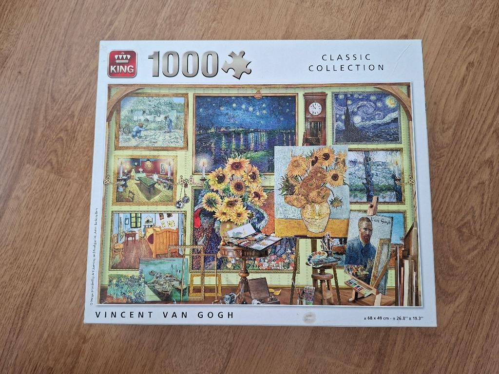 King - Vincent van Gogh Puzzel - 1000 stukjes, Ophalen of Verzenden, 500 t/m 1500 stukjes, Zo goed als nieuw, Legpuzzel