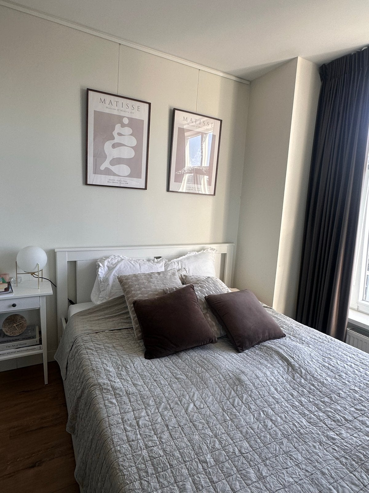 Ikea Songesand bedframe & matras 160x200, Ophalen, Wit, Tweepersoons, Zo goed als nieuw