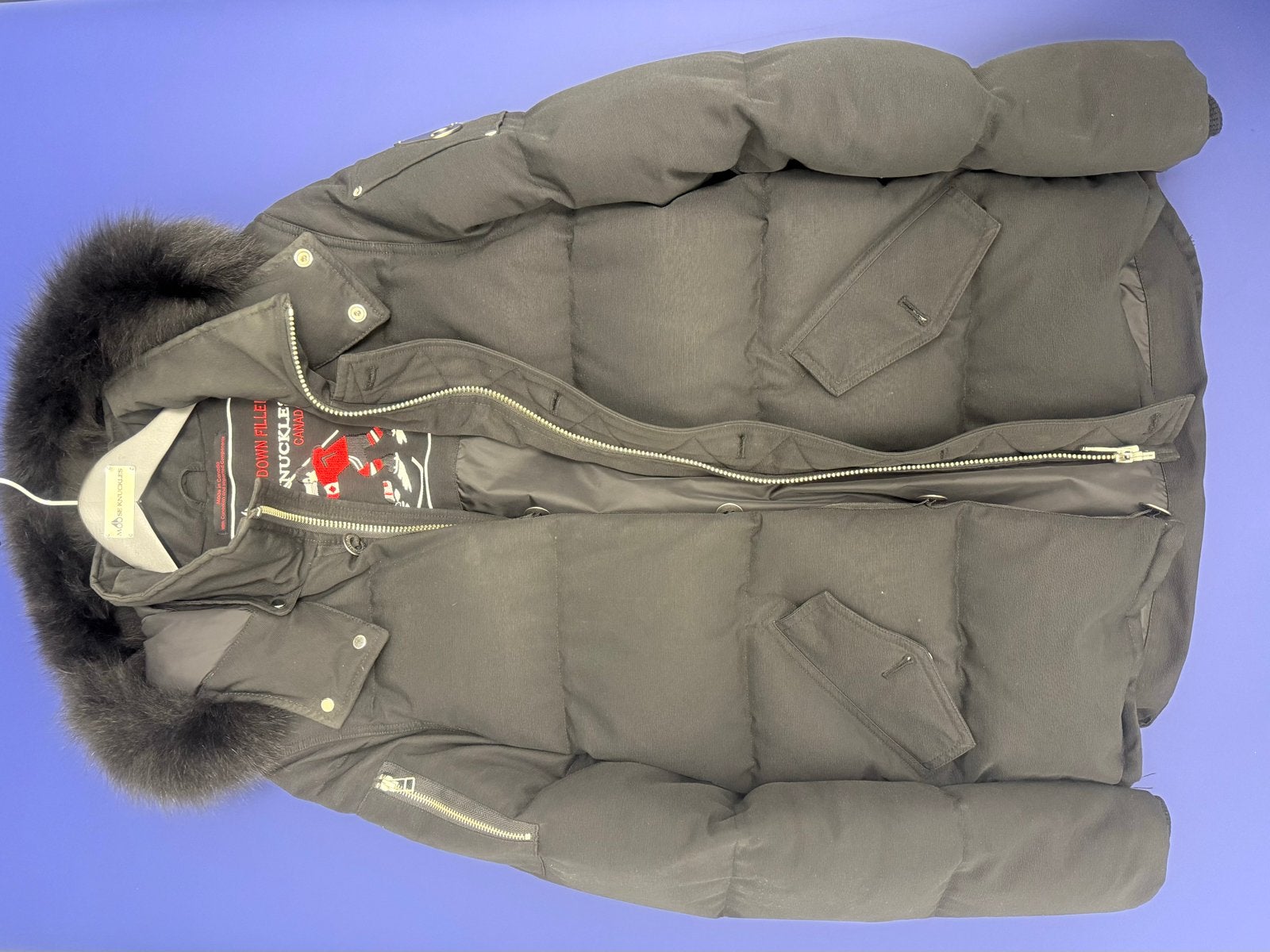 Moose Knuckles met bontkraag - Maat M valt als L orgineel, Ophalen of Verzenden, Zo goed als nieuw, Maat 48/50 (M), Zwart