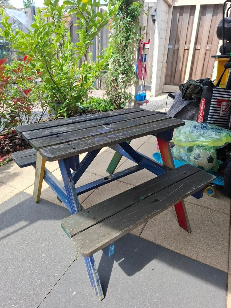 Kinder picknicktafeltje., Ophalen, Gebruikt, Rechthoekig, Hout