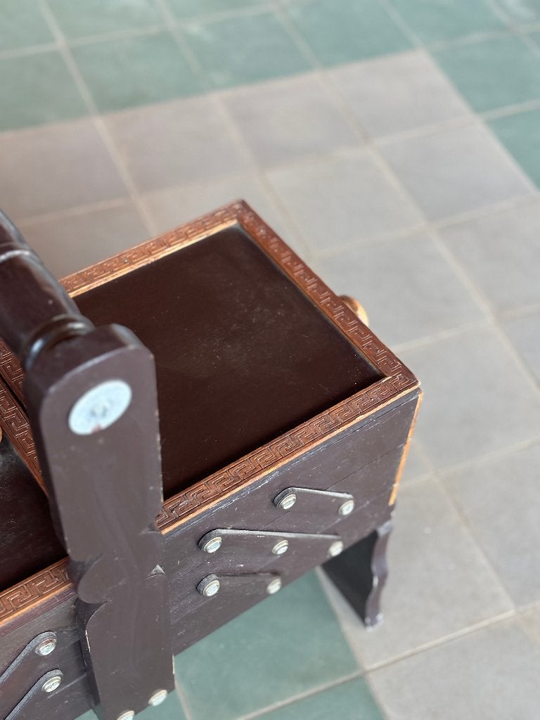 Houten harmonica naaikist vintage naaimeubel  CS26854, Ophalen, Gebruikt, Overige typen