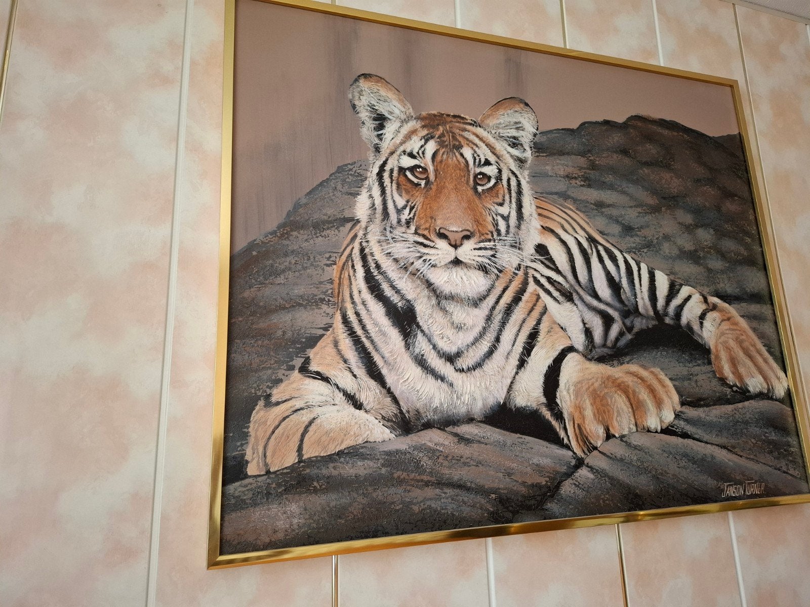 grote schilderij met tijger print, Ophalen, Zo goed als nieuw, Schilderij