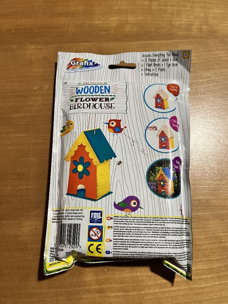 Grafix maak je eigen houten vogelhuisje, nieuw in verpakking, Ophalen of Verzenden, Nieuw, Knutselen