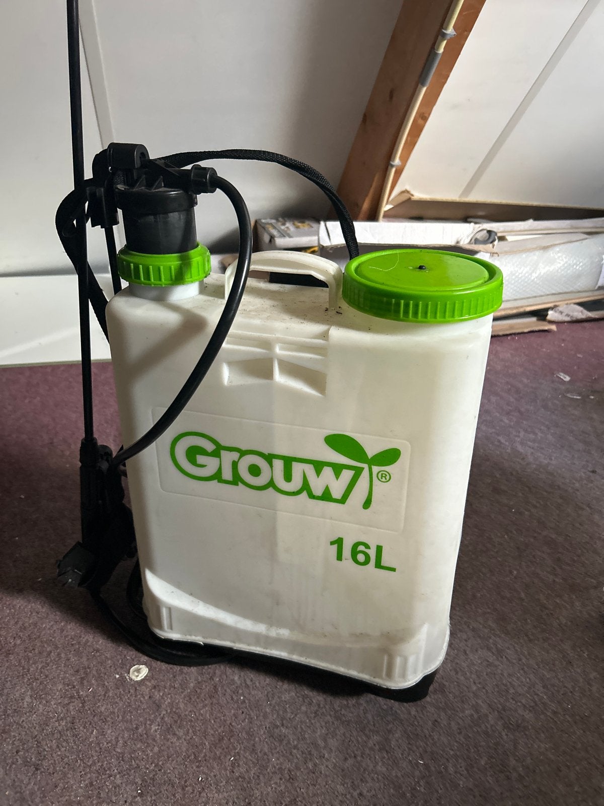 Grouw Drukspuit 16L - Handsproeier voor tuin en planten, Ophalen of Verzenden, Gebruikt, Handsproeier