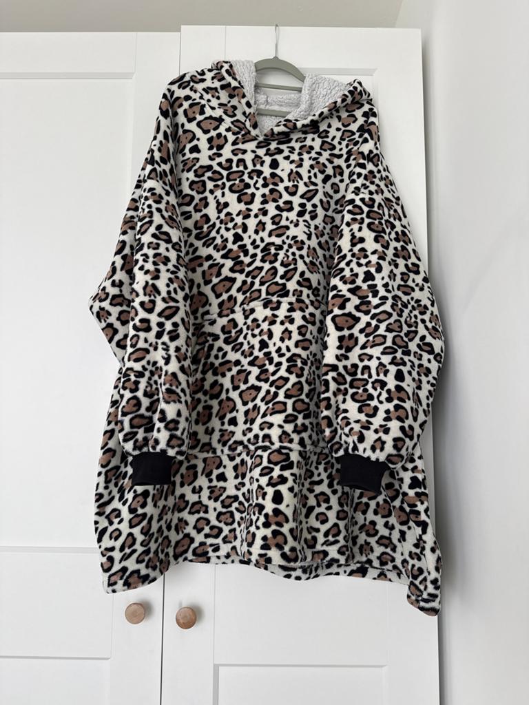 Oversized dekenhoodie met luipaardprint, Ophalen, Zo goed als nieuw, Bruin