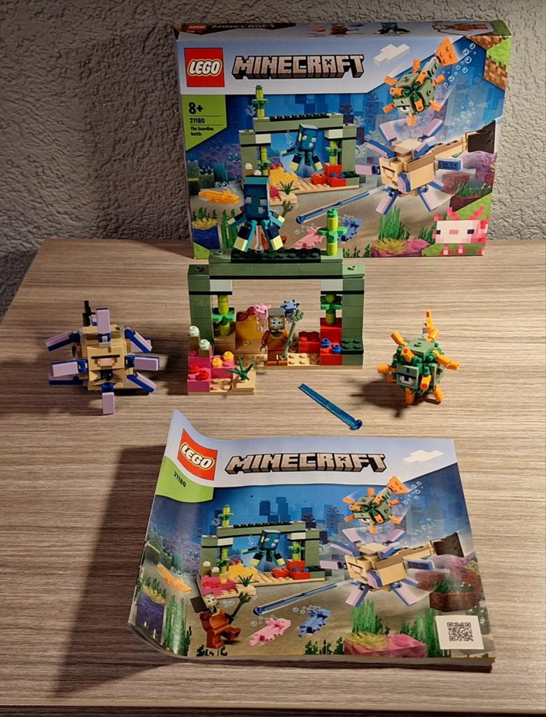 Lego Minecraft De Bewakersstrijd (21180) compleet, Lego, Ophalen of Verzenden, Zo goed als nieuw, Complete set