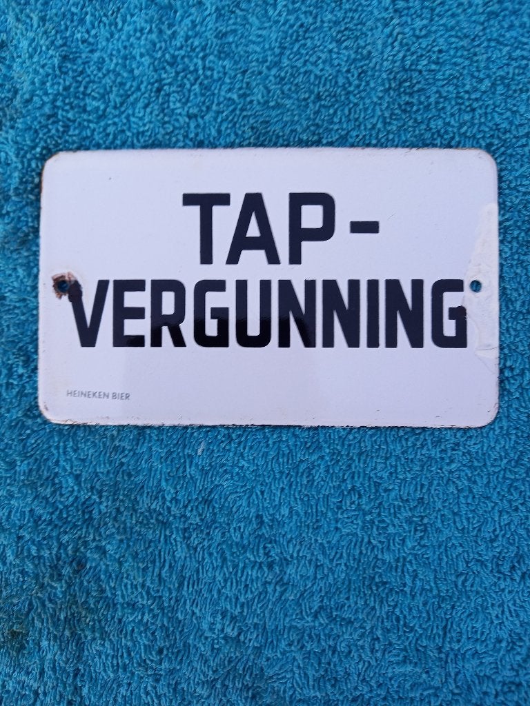 tap vergunning, Ophalen of Verzenden, Gebruikt, Reclamebord