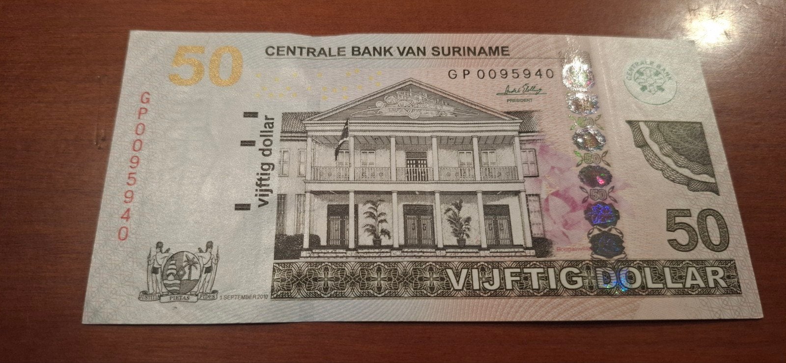 50 Surinaamse Dollar biljet - Centrale Bank van Suriname, Postzegels en Munten, Ophalen of Verzenden, Zuid-Amerika, Los biljet