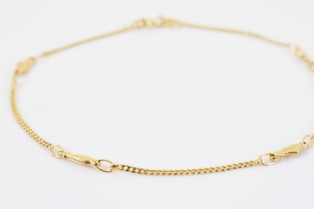 14 Karaat Gouden Armband met Visjes | Gourmet Schakel, Ophalen of Verzenden, Zo goed als nieuw, Goud, Goud