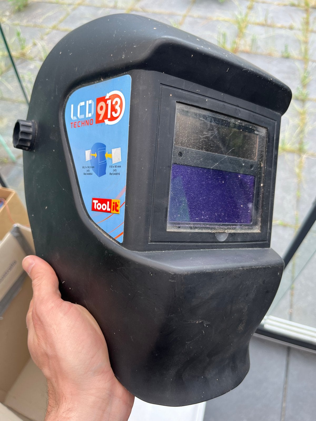 ToolIt LCD Techno 913 automatische Lashelm, Lasfilter, Ophalen of Verzenden, Gebruikt