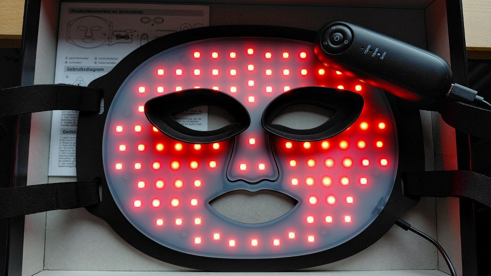 7 Kleuren Oplaadbaar LED Gezichtsmasker - Huidverzorging, Sieraden, Tassen en Uiterlijk, Uiterlijk | Gezichtsverzorging, Ophalen of Verzenden