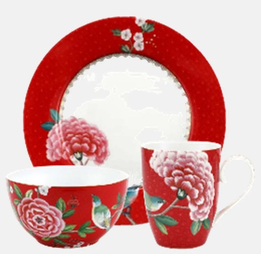 Pip Studio Ontbijtset - Nieuw Porselein 28 cm, Huis en Inrichting, Keuken | Servies, Pip Studio, Nieuw, Ophalen of Verzenden, Overige stijlen