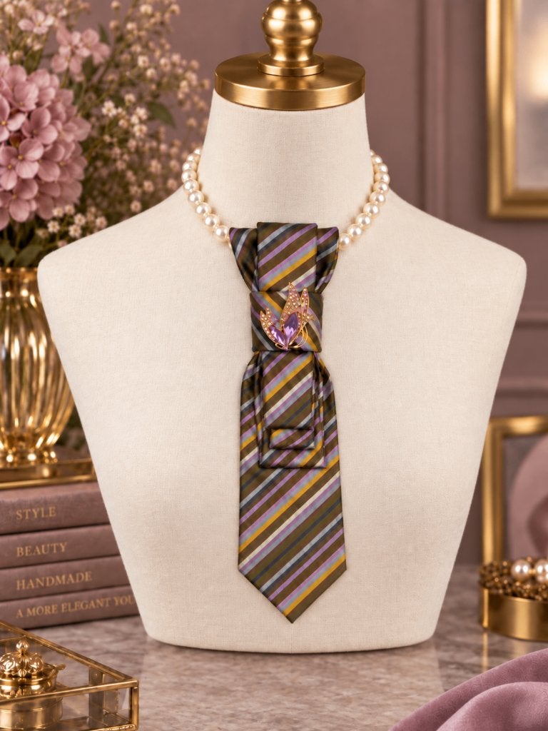 Fashion stropdas ketting – opvallende statement sieraden, Verzenden, Zo goed als nieuw, Overige kleuren, Overige materialen