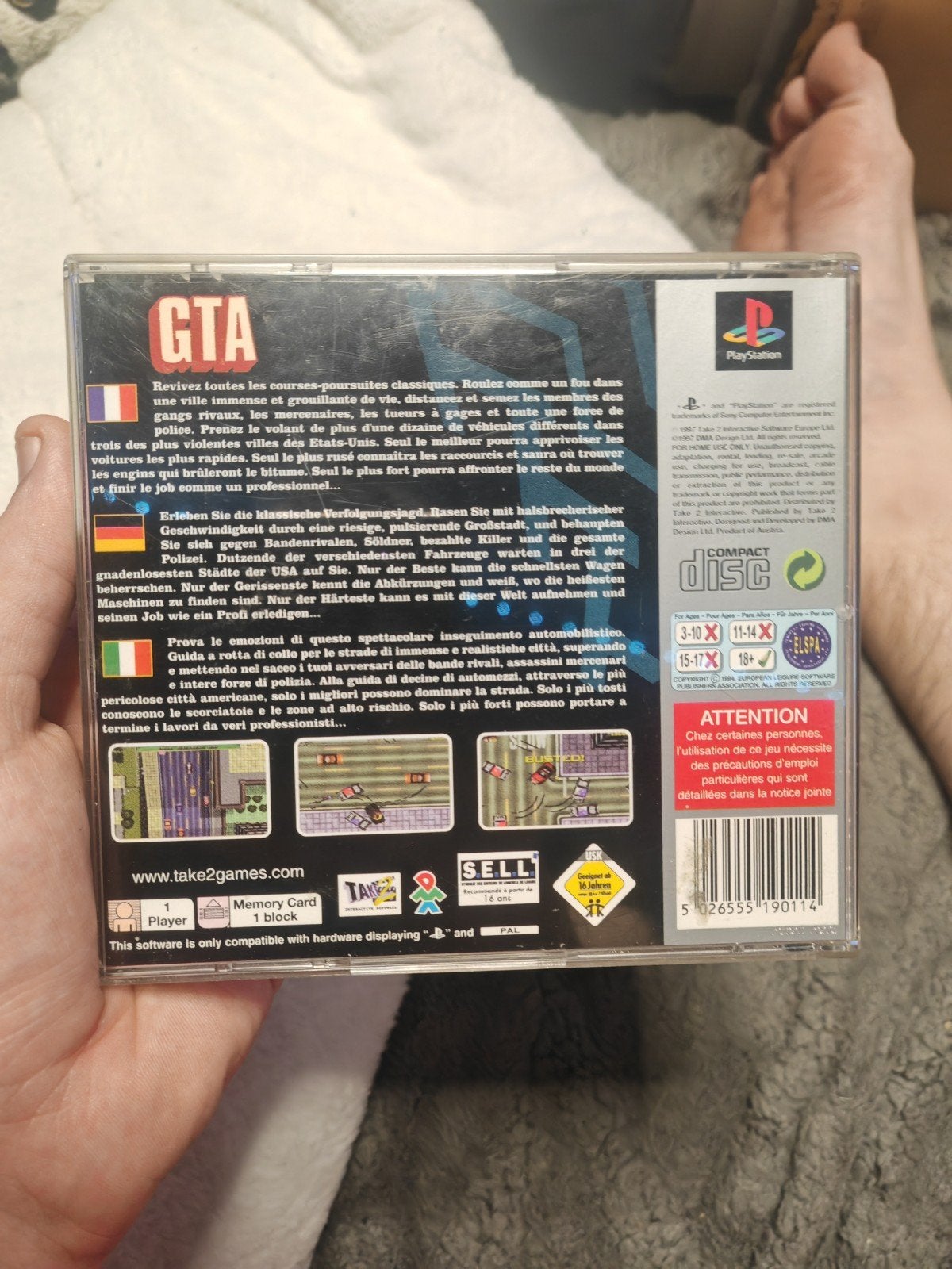 Grand Theft Auto (GTA) voor PlayStation 1 - Platinum, Gebruikt, 1 speler, Vanaf 16 jaar, Ophalen