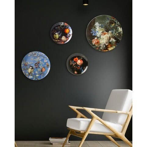 Heinen Delfts Blauw Wandbord Bloemenpracht 42 cm, Huis en Inrichting, Meerkleurig, Nieuw, Ophalen of Verzenden, Wandbord of Wandpaneel