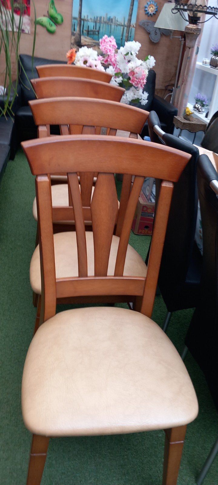 4 eiken eetkamer stoelen, Ophalen