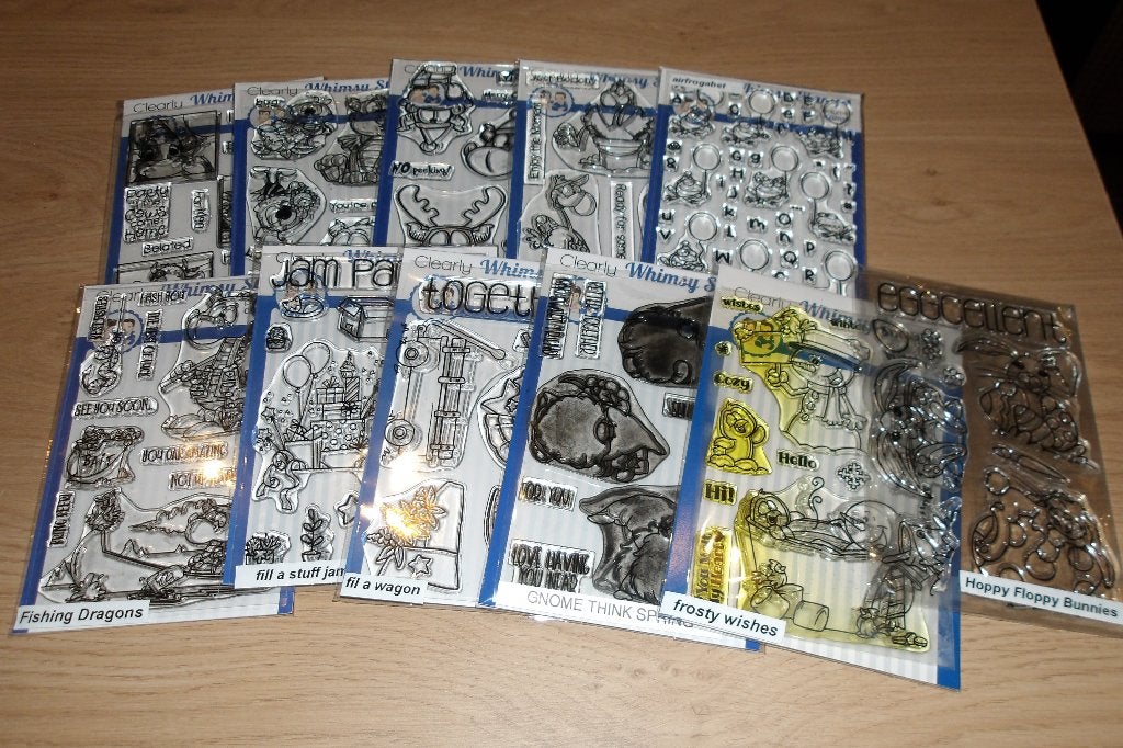 11 stempels van whimsy stamps, Ophalen of Verzenden, Gebruikt, Overige thema's, Overige typen