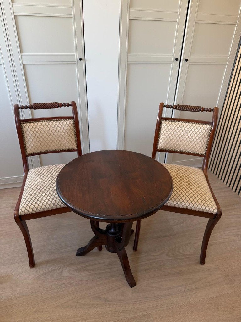 Vintage bijzettafel met 2 stoelen, Ophalen