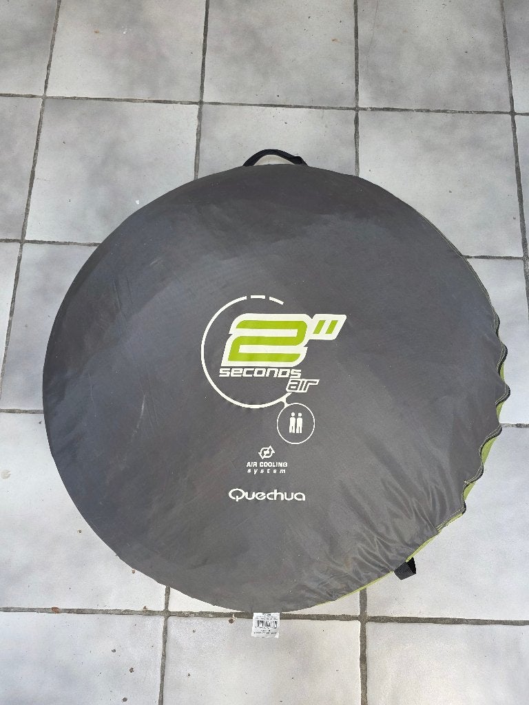 Quechua 2 Seconds Air II 2-persoons pop-up tent + hoes, Caravans en Kamperen, Tenten, Ophalen, Gebruikt, Tot en met 2