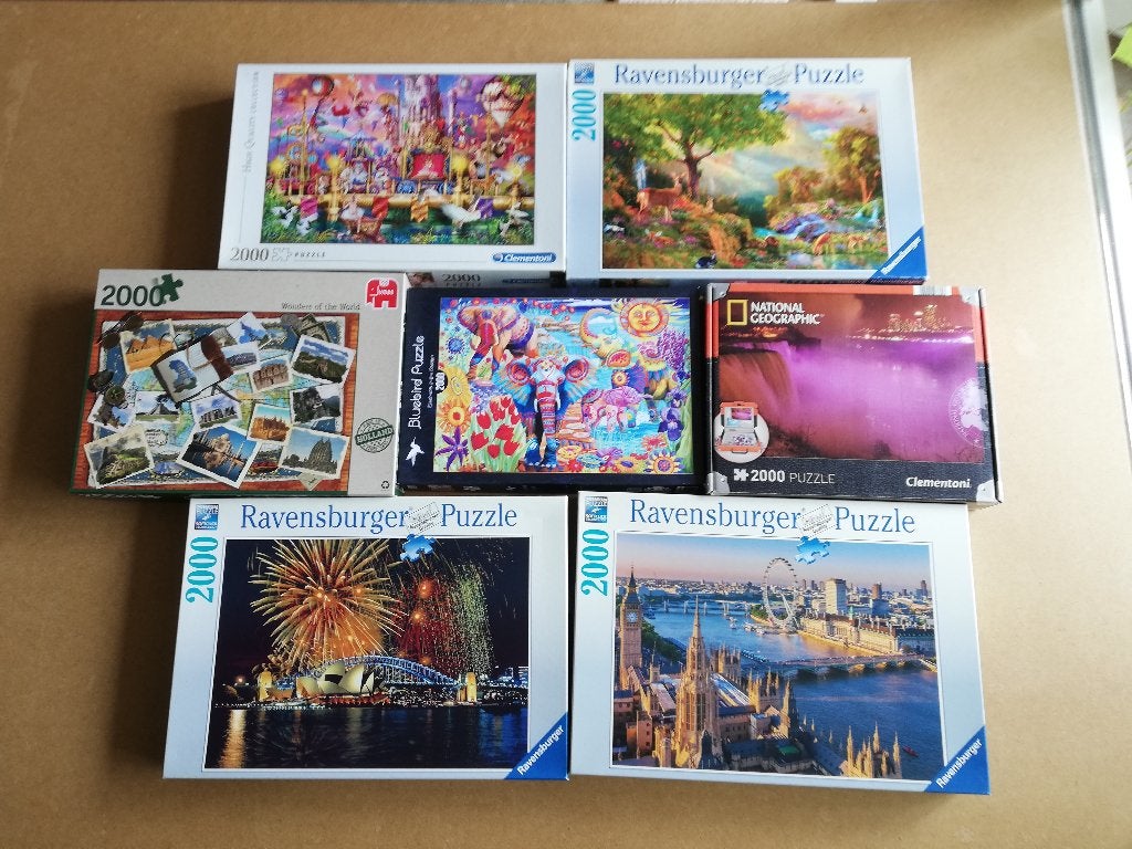 Puzzels van 2000 stukjes, Ophalen of Verzenden, Meer dan 1500 stukjes, Gebruikt, Legpuzzel