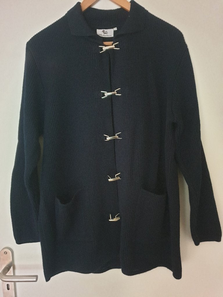 donker blauw dames halflang vest merk Setterlaine maat L, Verzenden, Zo goed als nieuw, Blauw
