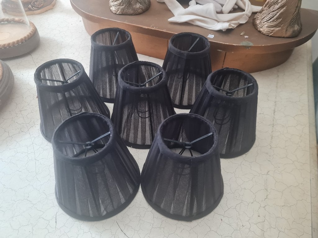 Nieuwe organza klem lampenkapjes p/st 7.50, Heikant 21 Kaatsheuvel, Overige typen, Zwart, Nieuw