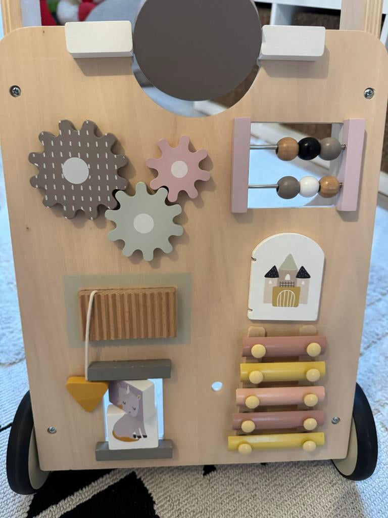 Petite Amelie Houten Loopwagen met Activiteiten, Kinderen en Baby's, Speelgoed | Houten speelgoed, Ophalen, Zo goed als nieuw