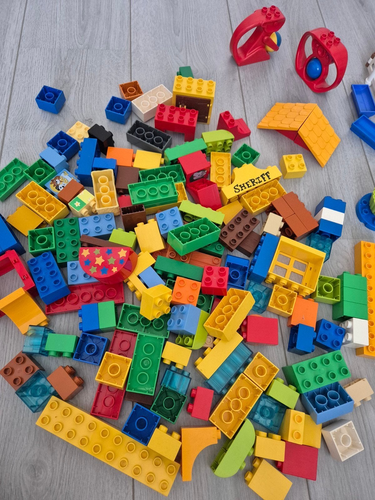 Grote verzameling Duplo met dieren, poppetjes en voertuigen, Gebruikt, Overige typen, Ophalen of Verzenden, Duplo