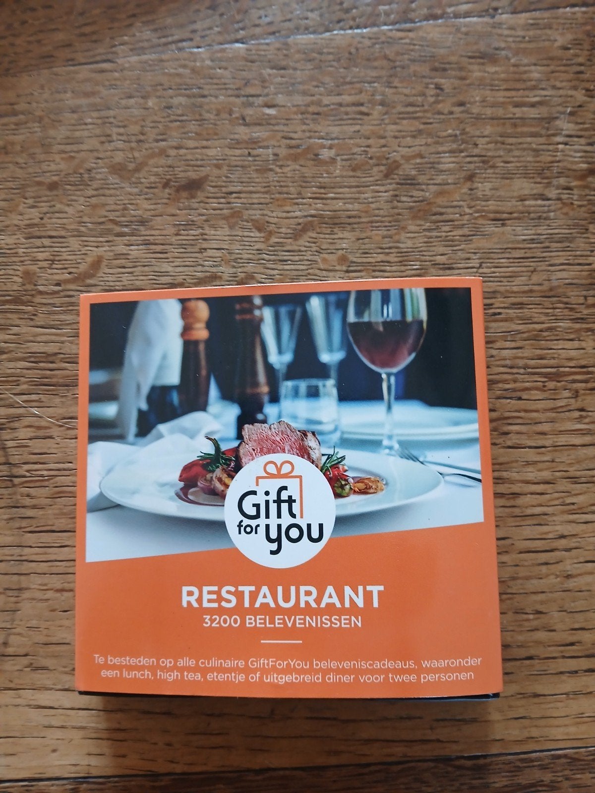 Cadeaubon gift for you restaurant twee €100, Twee personen, Cadeaubon, Overige typen